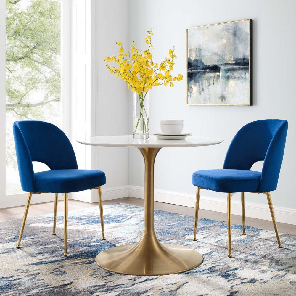 Rouse Dining Room Side Chair Set of 2, Navy