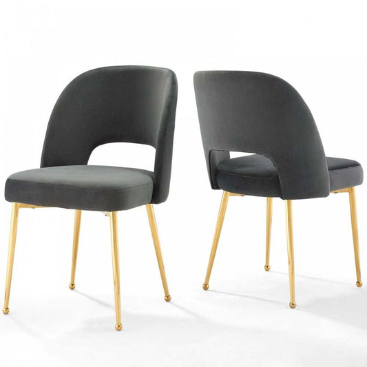 Rouse Dining Room Side Chair Set of 2, Charcoal