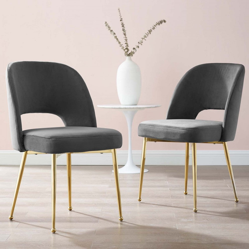 Rouse Dining Room Side Chair Set of 2, Charcoal