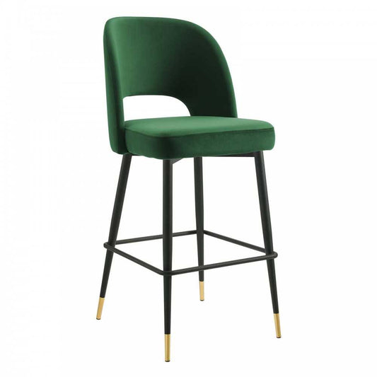 Rouse Performance Velvet Bar Stool, Emerald