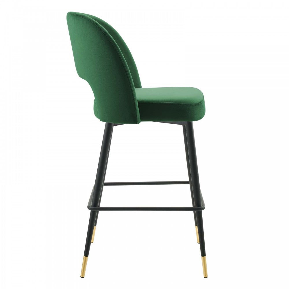 Rouse Performance Velvet Bar Stool, Emerald