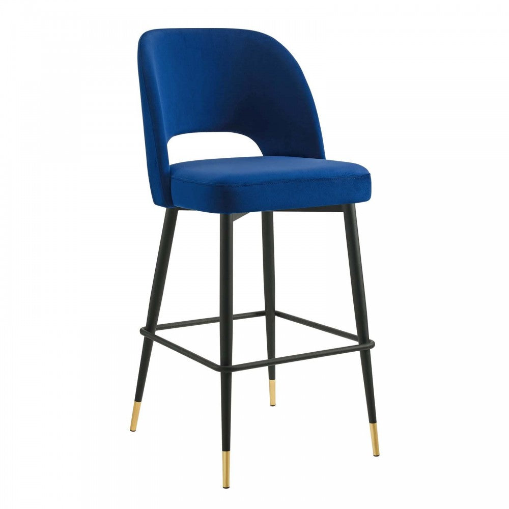 Rouse Performance Velvet Bar Stool, Navy, EEI-4644-NAV