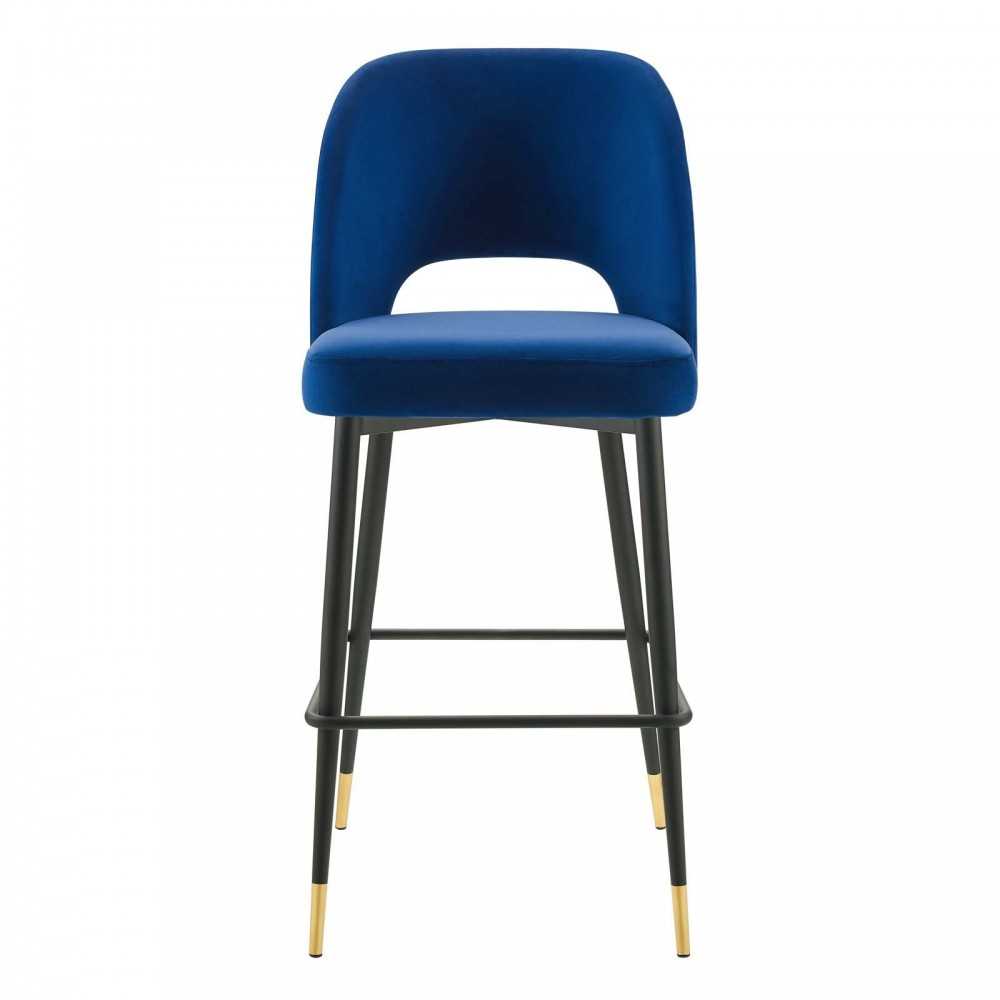 Rouse Performance Velvet Bar Stool, Navy, EEI-4644-NAV