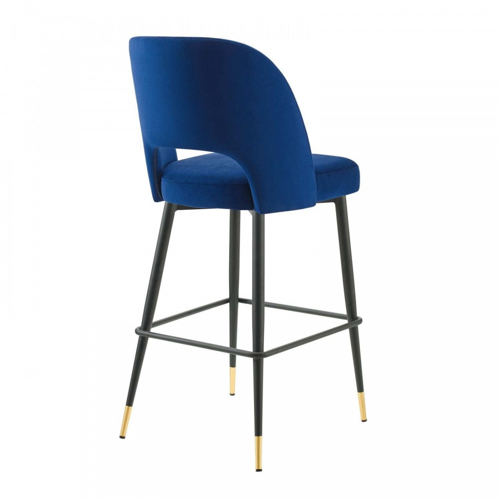 Rouse Performance Velvet Bar Stool, Navy, EEI-4644-NAV