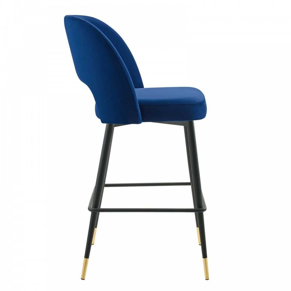 Rouse Performance Velvet Bar Stool, Navy, EEI-4644-NAV