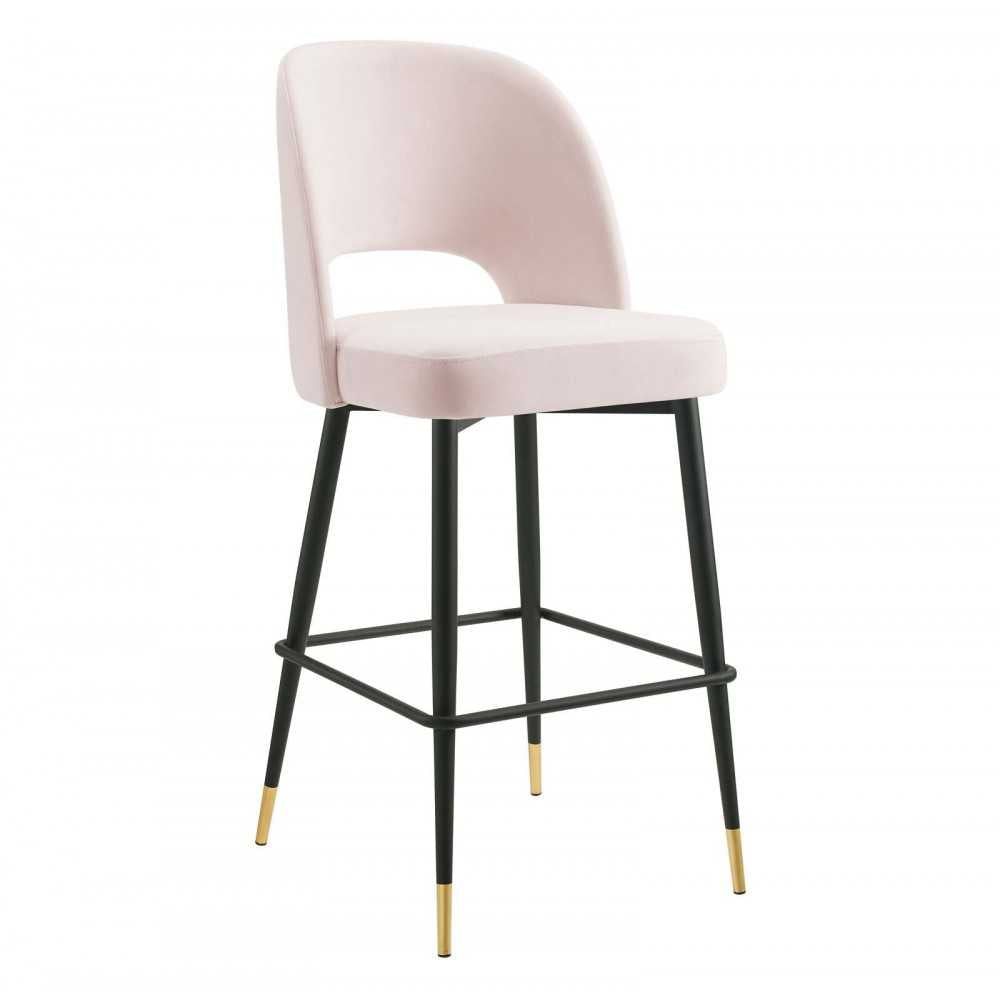 Rouse Performance Velvet Bar Stool, Pink, EEI-4644-PNK