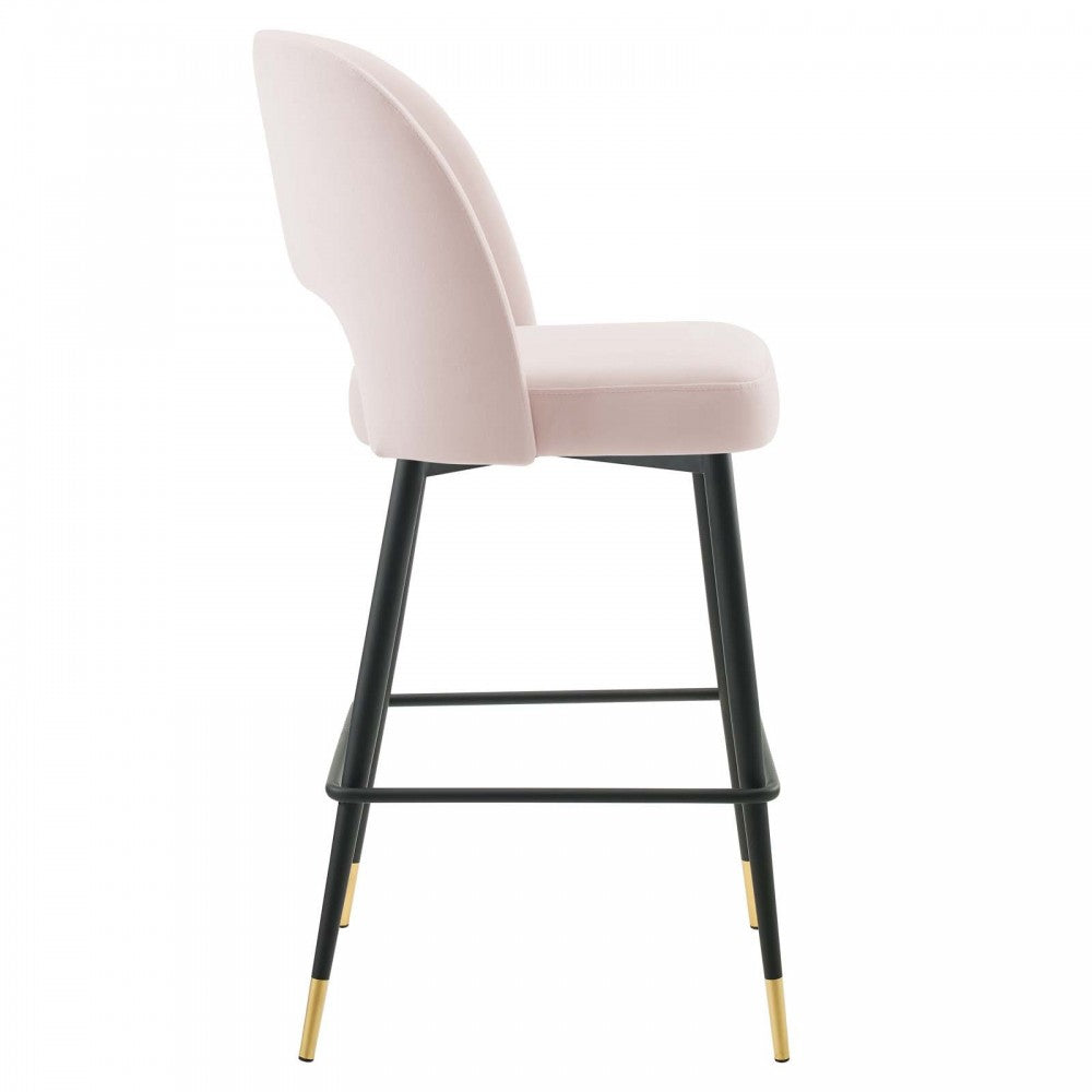 Rouse Performance Velvet Bar Stool, Pink, EEI-4644-PNK