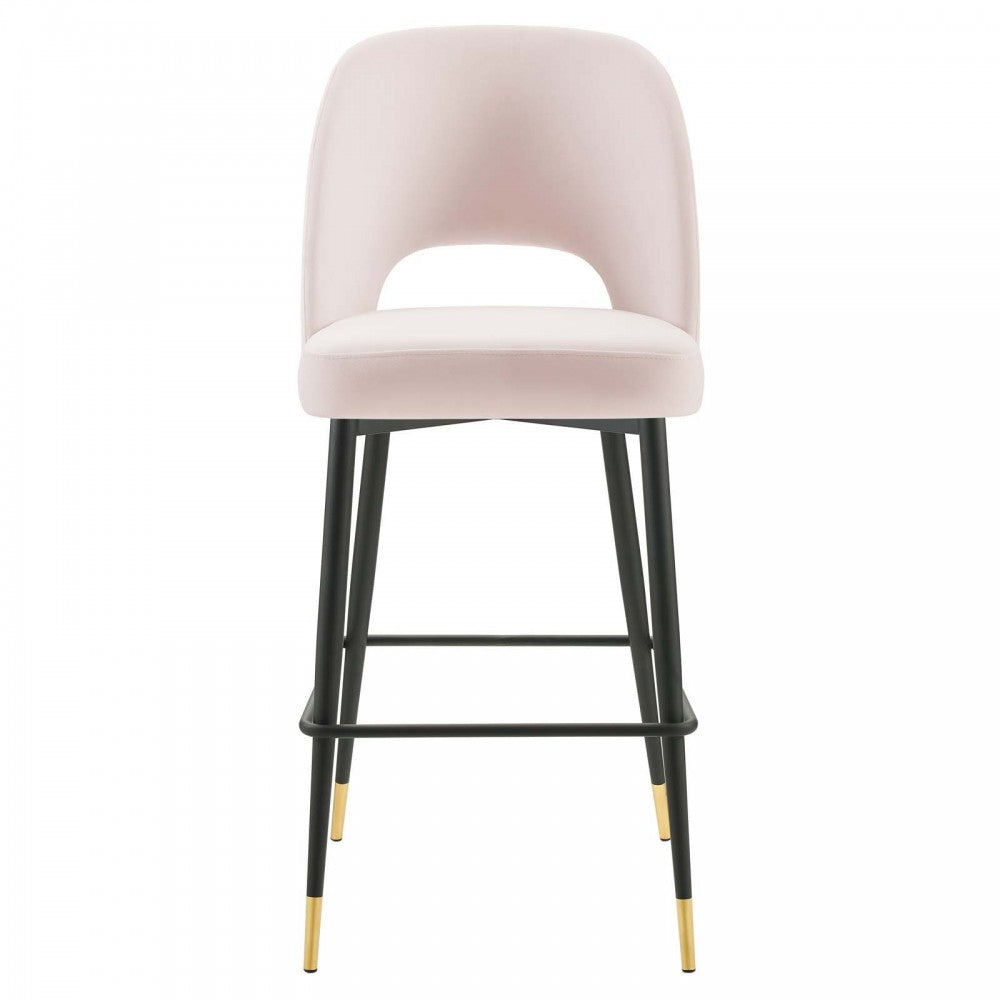 Rouse Performance Velvet Bar Stool, Pink, EEI-4644-PNK