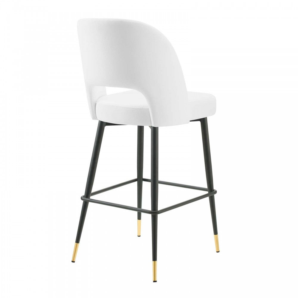 Rouse Performance Velvet Bar Stool, White, EEI-4644-WHI