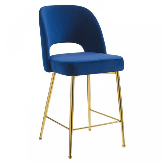 Rouse Performance Velvet Counter Stool, Navy, EEI-4641-NAV