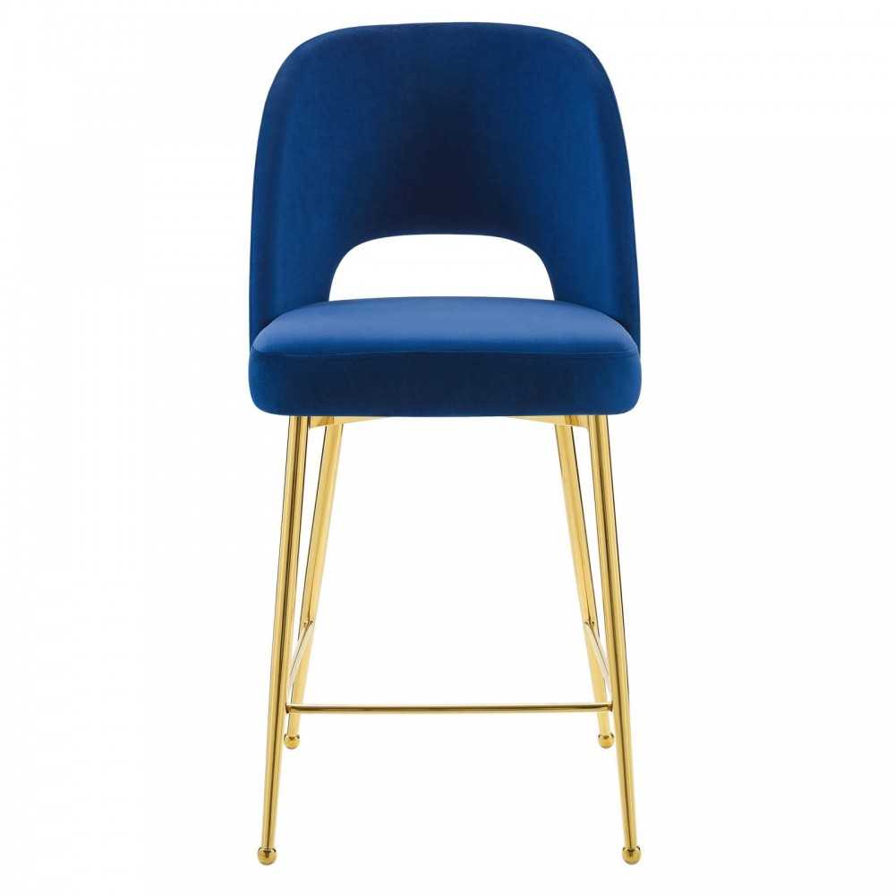 Rouse Performance Velvet Counter Stool, Navy, EEI-4641-NAV