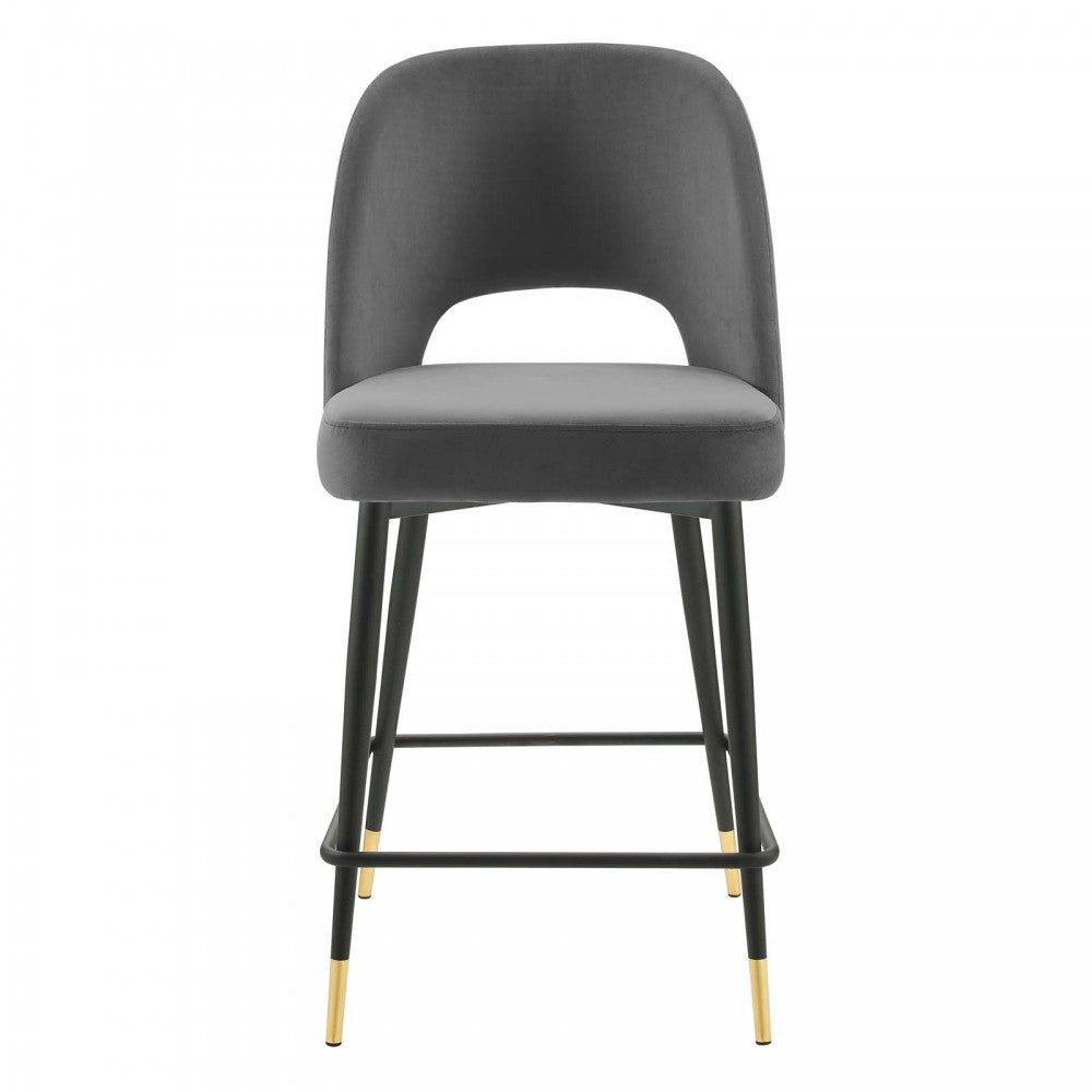 Rouse Performance Velvet Counter Stool, Charcoal, EEI-4643-CHA