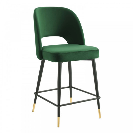 Rouse Performance Velvet Counter Stool, Emerald