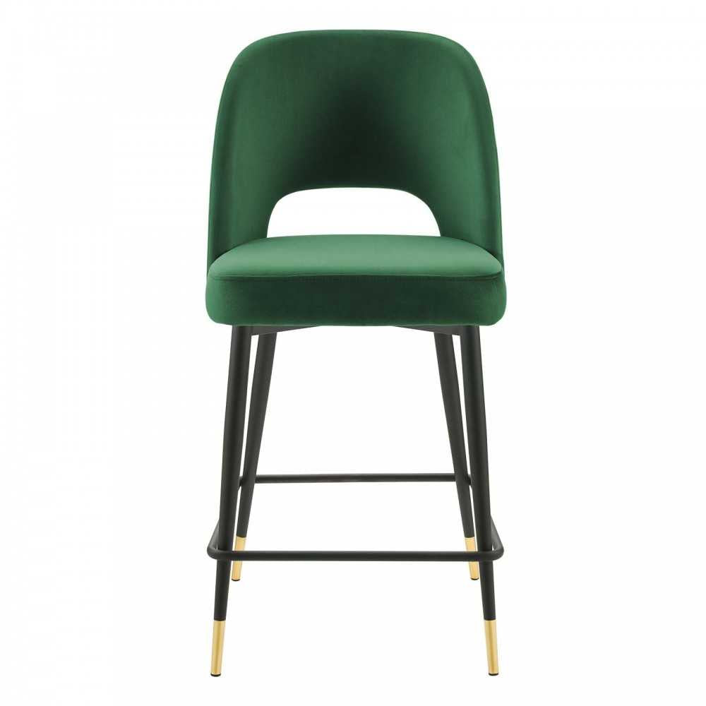 Rouse Performance Velvet Counter Stool, Emerald