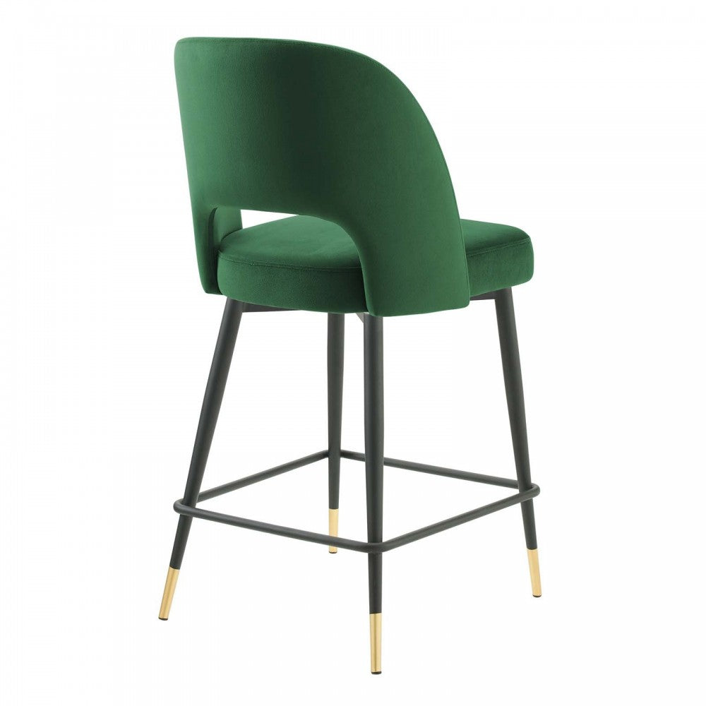 Rouse Performance Velvet Counter Stool, Emerald