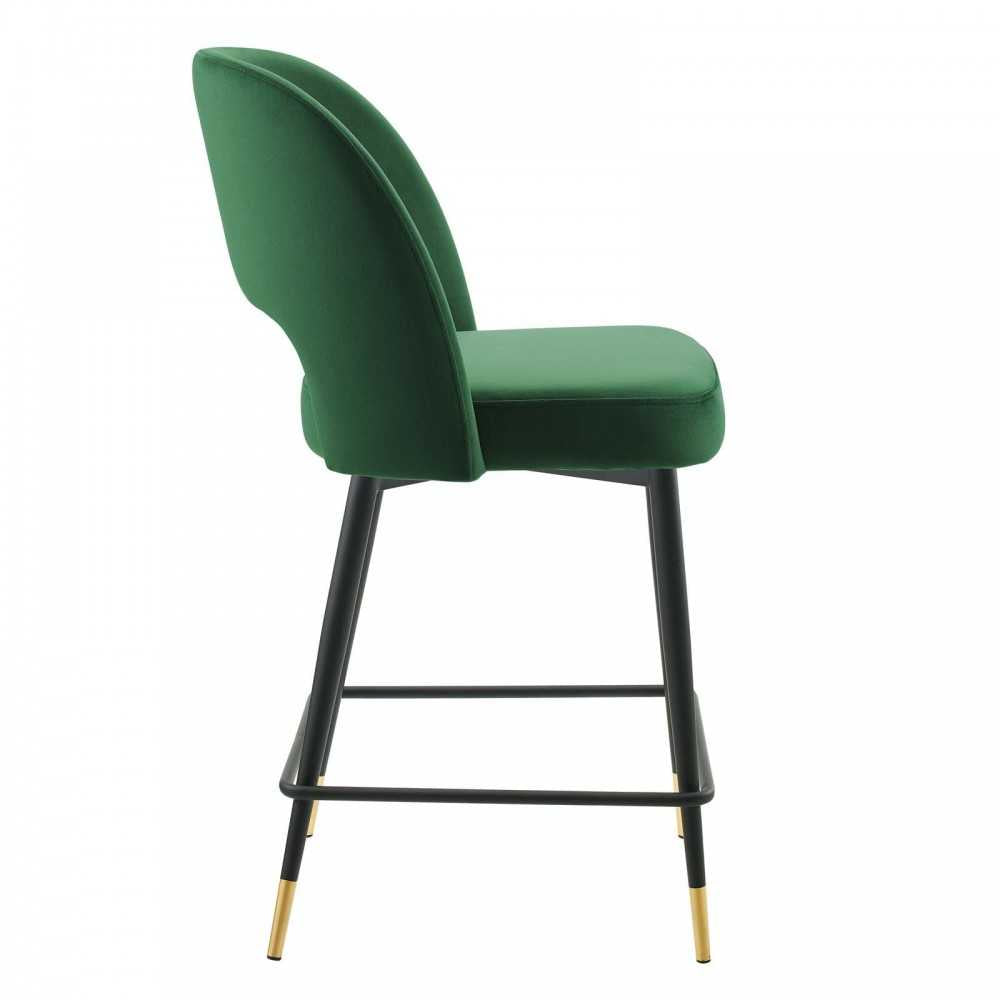 Rouse Performance Velvet Counter Stool, Emerald