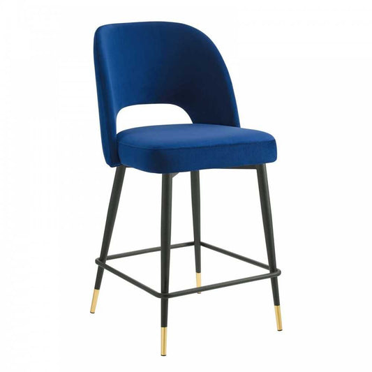 Rouse Performance Velvet Counter Stool, Navy, EEI-4643-NAV