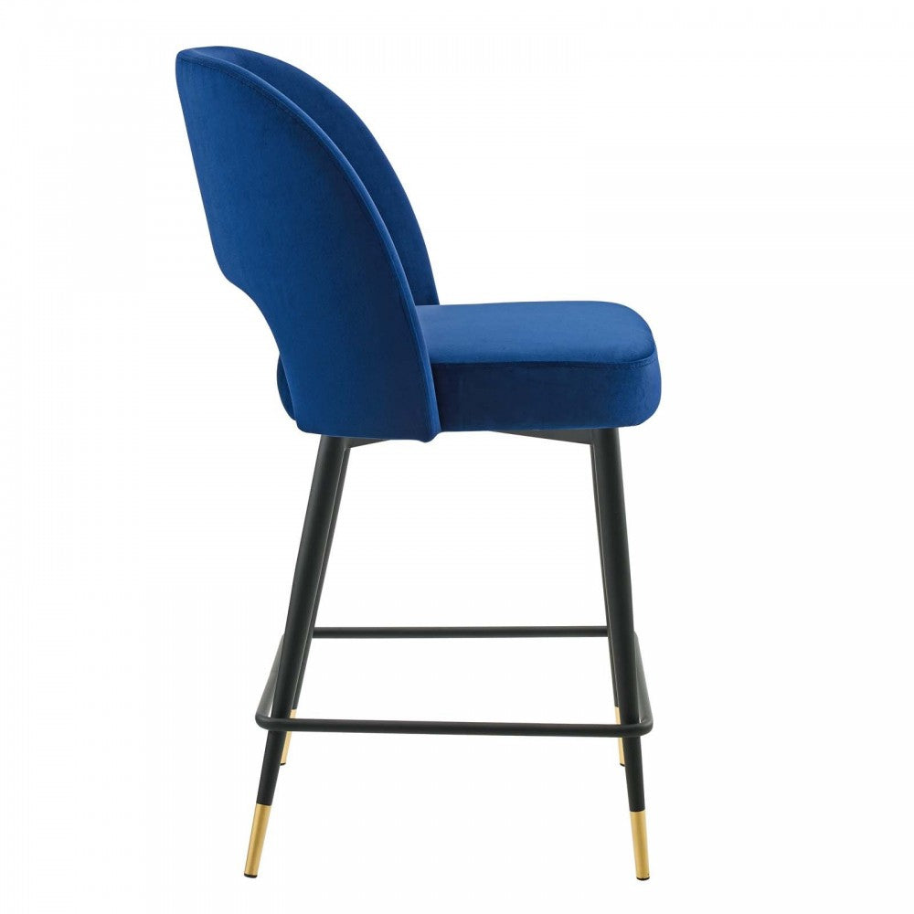 Rouse Performance Velvet Counter Stool, Navy, EEI-4643-NAV