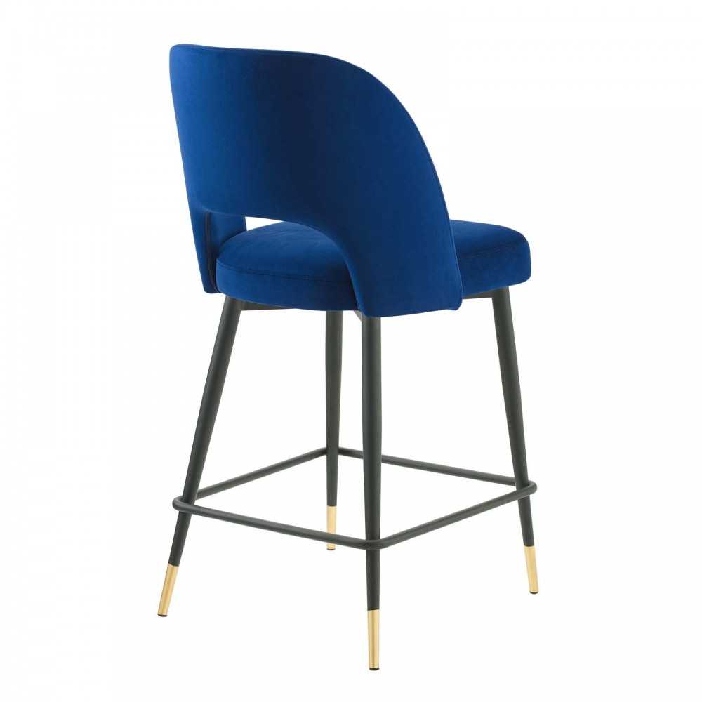 Rouse Performance Velvet Counter Stool, Navy, EEI-4643-NAV