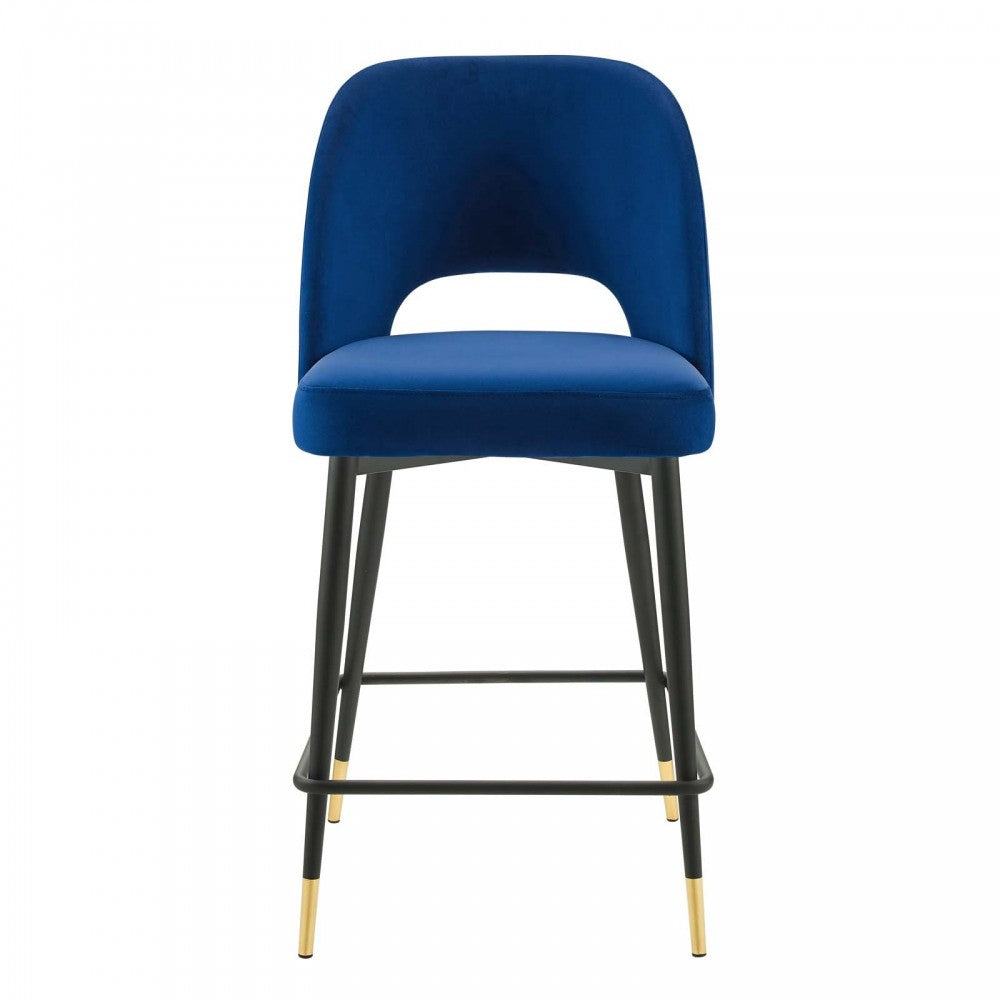 Rouse Performance Velvet Counter Stool, Navy, EEI-4643-NAV