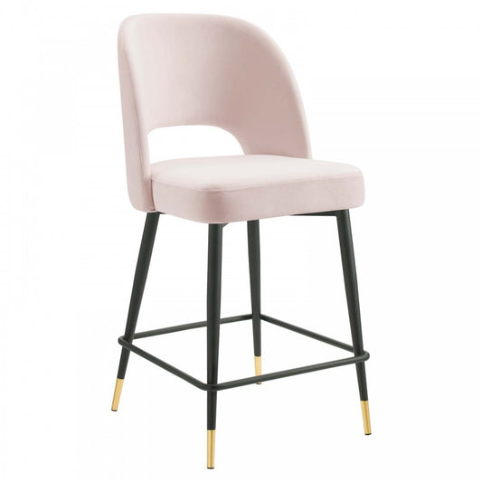 Rouse Performance Velvet Counter Stool, Pink, EEI-4643-PNK