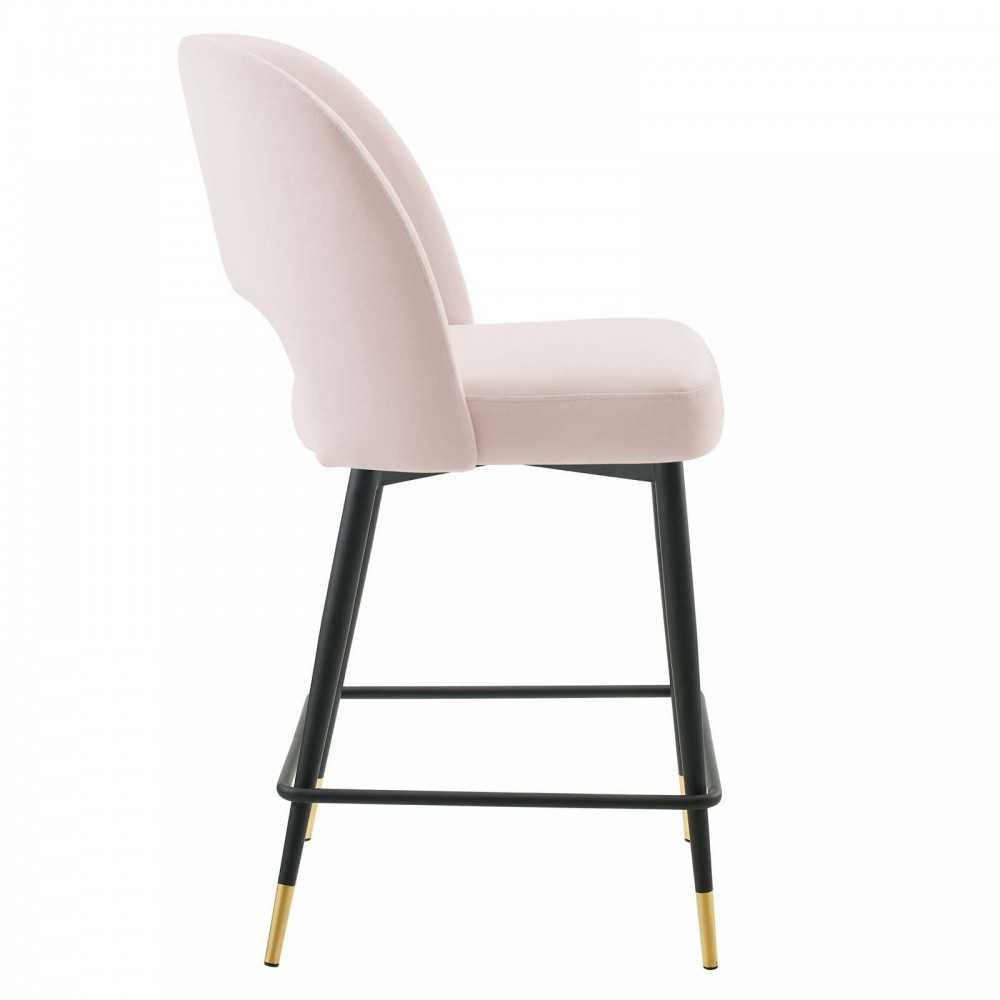 Rouse Performance Velvet Counter Stool, Pink, EEI-4643-PNK