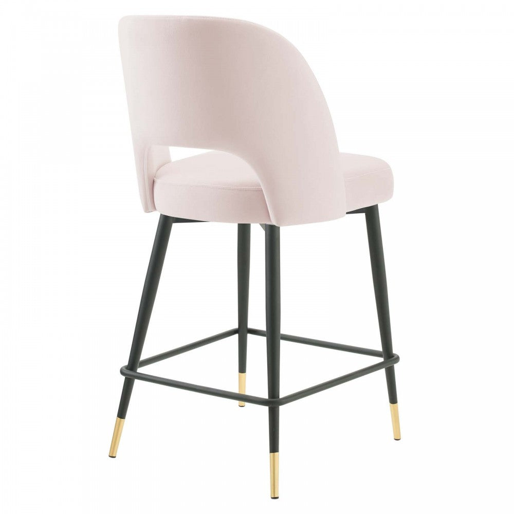 Rouse Performance Velvet Counter Stool, Pink, EEI-4643-PNK