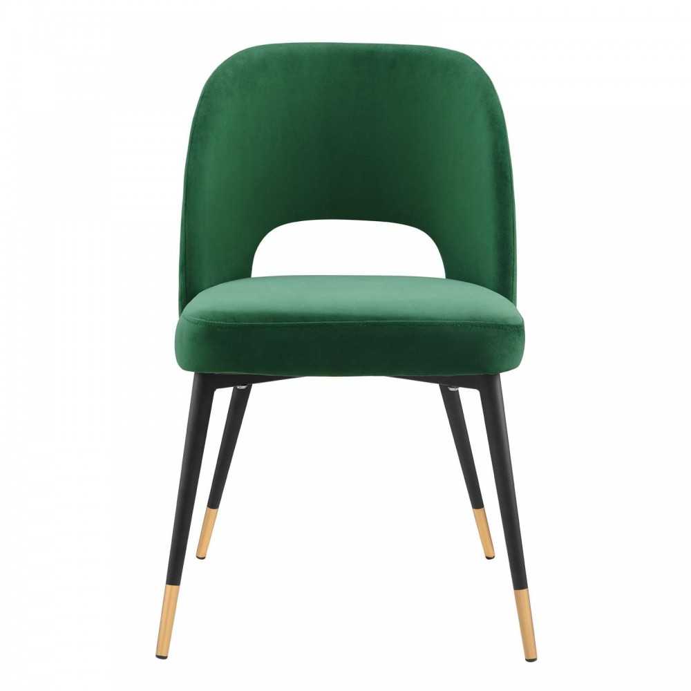 Rouse Performance Velvet Dining Side Chair, Emerald