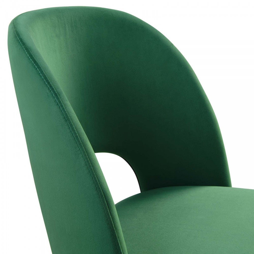 Rouse Performance Velvet Dining Side Chair, Emerald