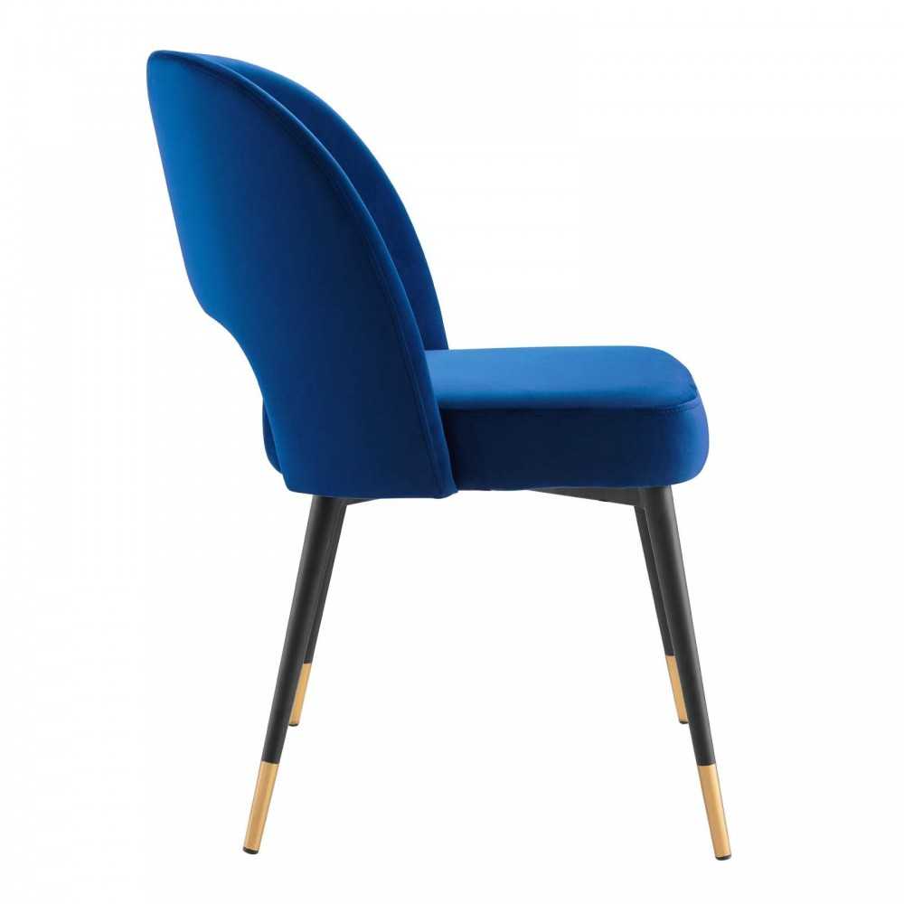 Rouse Performance Velvet Dining Side Chair, Navy