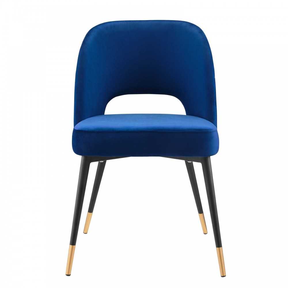 Rouse Performance Velvet Dining Side Chair, Navy