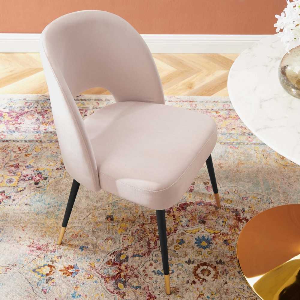 Rouse Performance Velvet Dining Side Chair, Pink