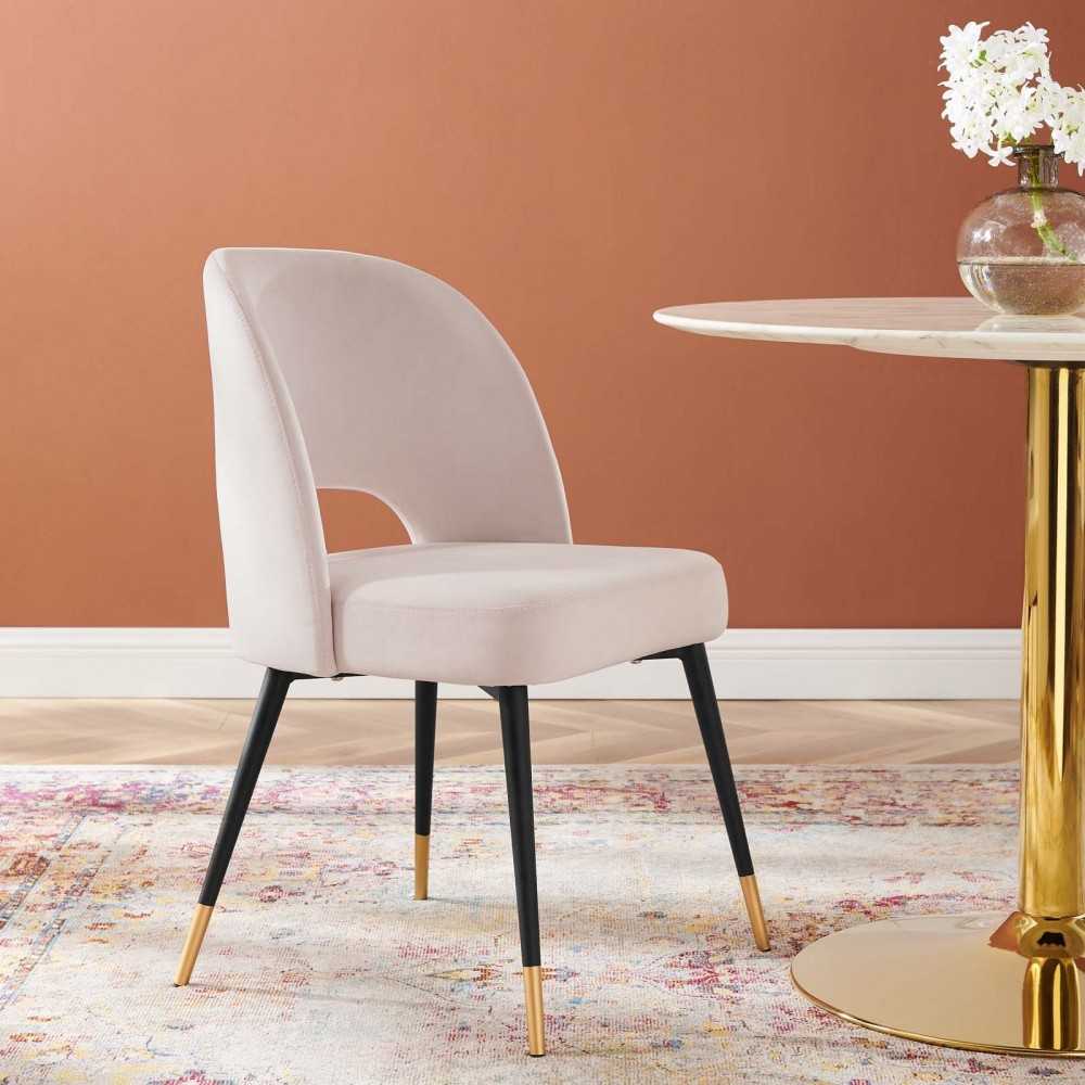 Rouse Performance Velvet Dining Side Chair, Pink