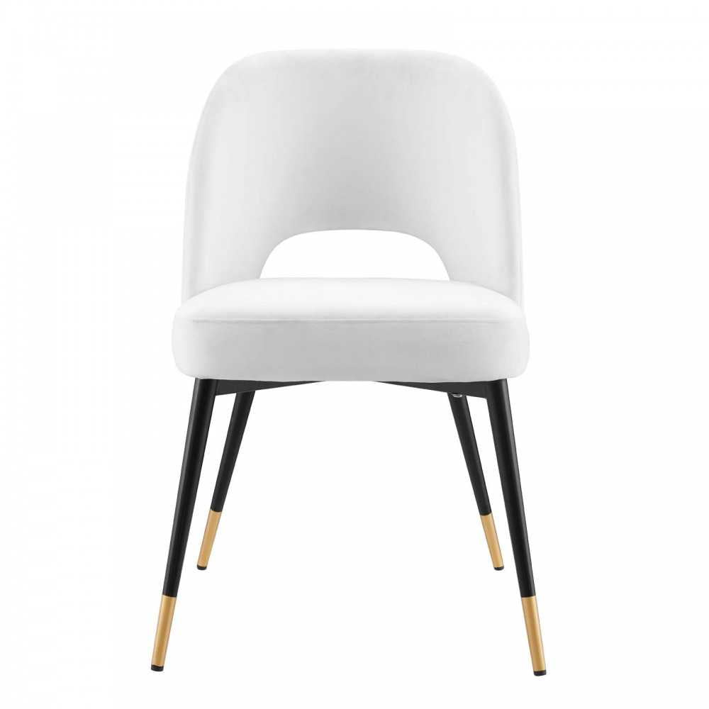Rouse Performance Velvet Dining Side Chair, White