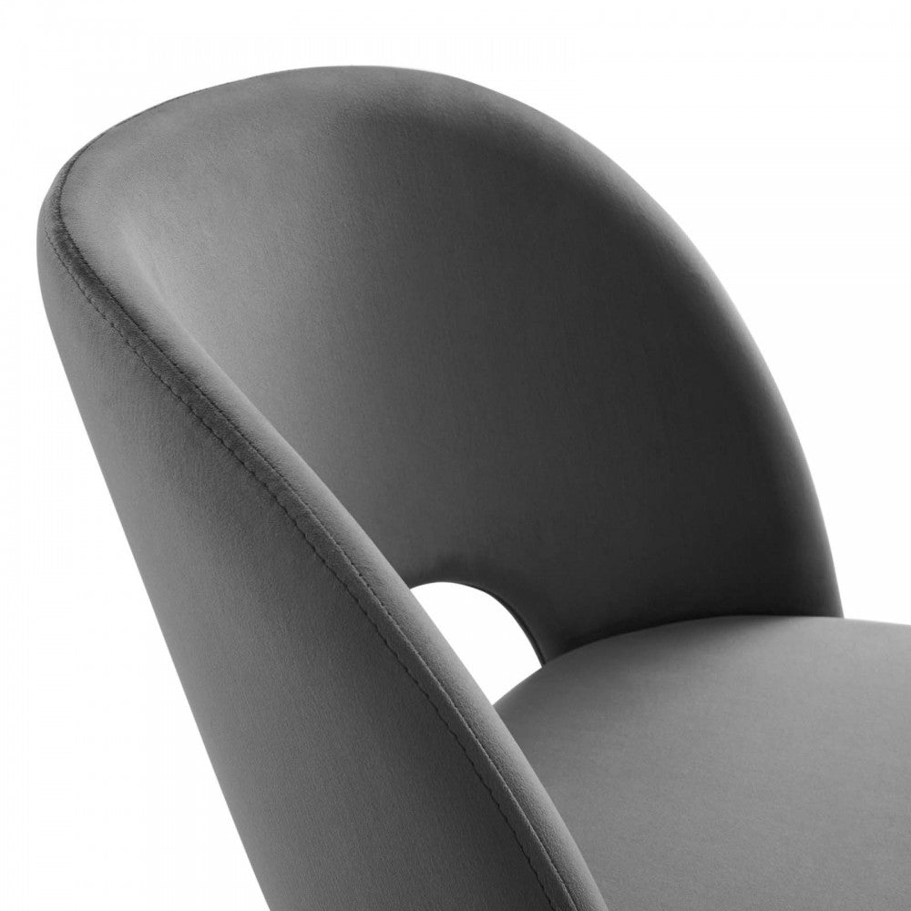 Rouse Performance Velvet Dining Side Chair, Charcoal