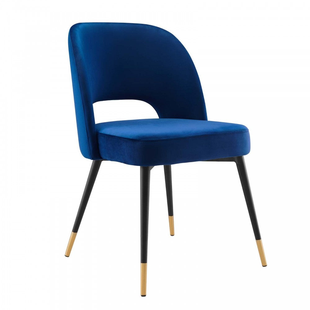 Rouse Performance Velvet Dining Side Chairs - Set of 2, Navy