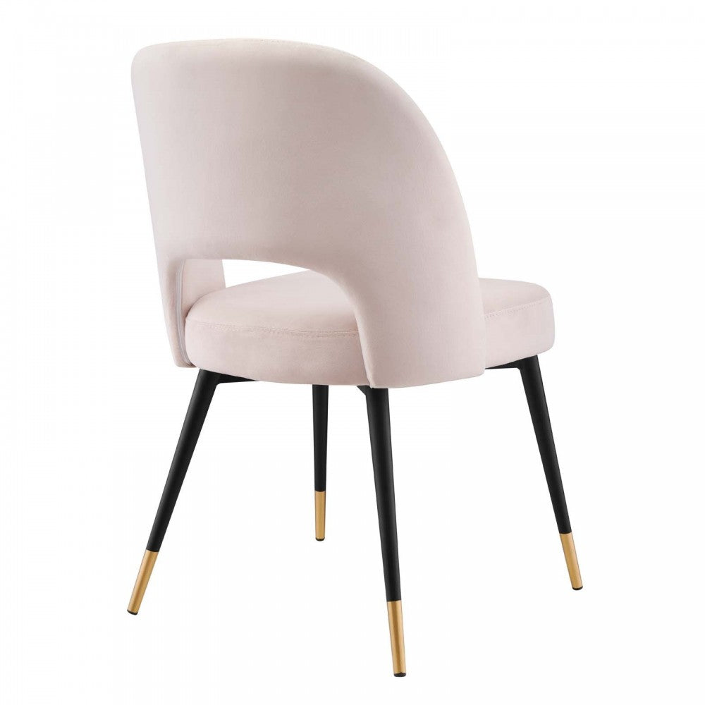 Rouse Performance Velvet Dining Side Chairs - Set of 2, Pink