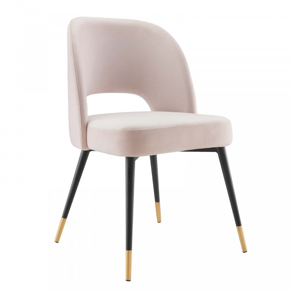 Rouse Performance Velvet Dining Side Chairs - Set of 2, Pink