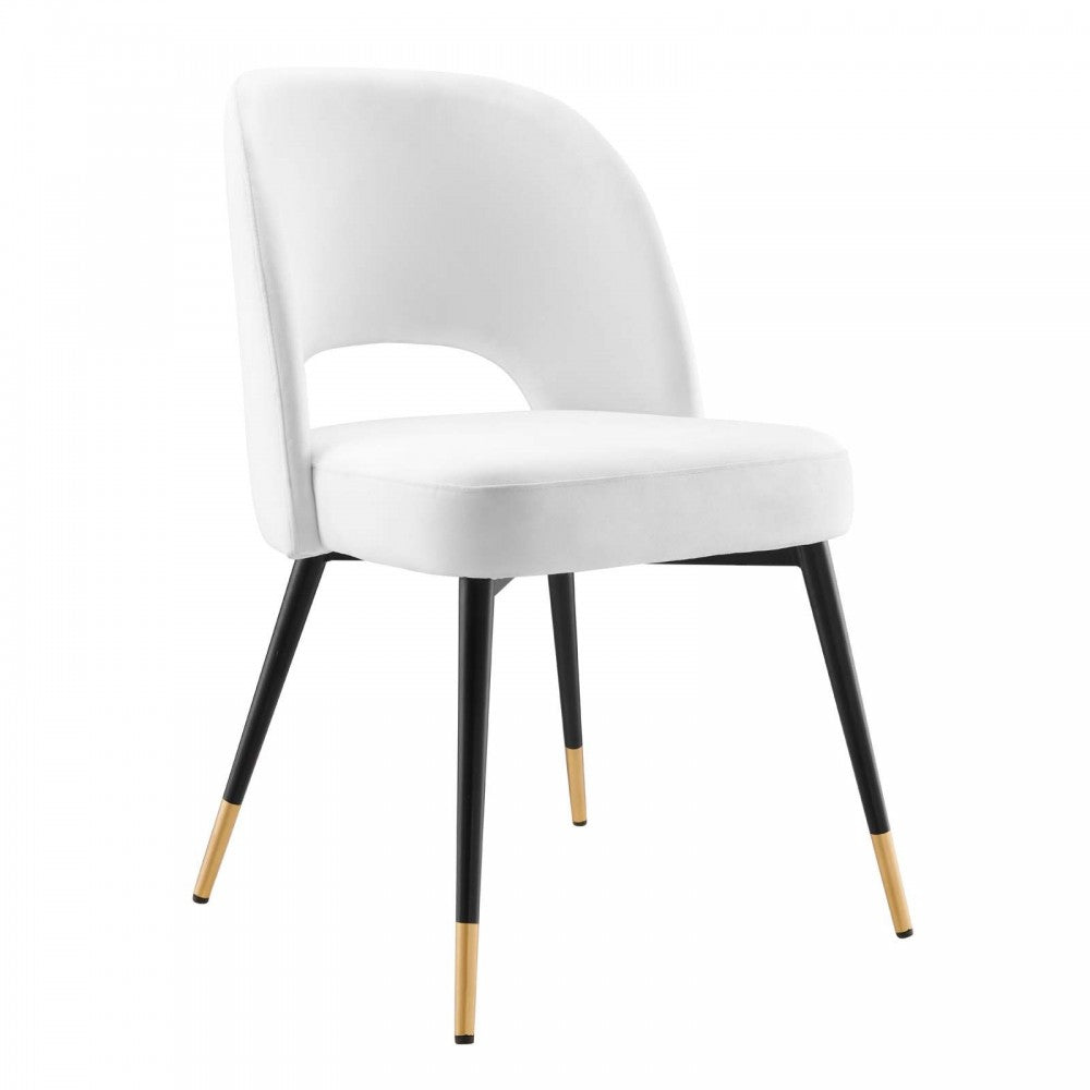 Rouse Performance Velvet Dining Side Chairs - Set of 2, White