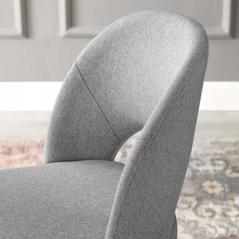 Rouse Upholstered Fabric Dining Side Chair, Black Light Gray