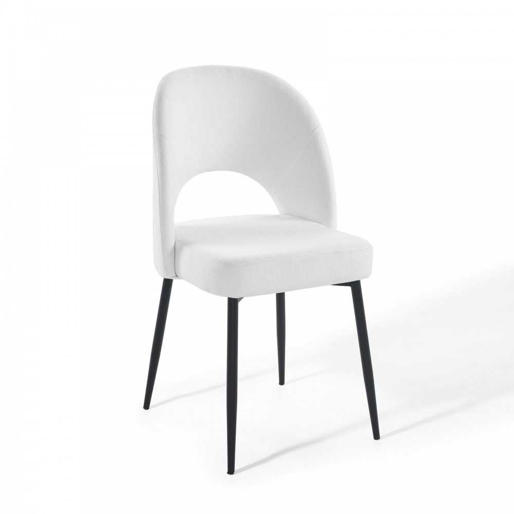 Rouse Upholstered Fabric Dining Side Chair, Black White