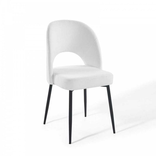 Rouse Upholstered Fabric Dining Side Chair, Black White