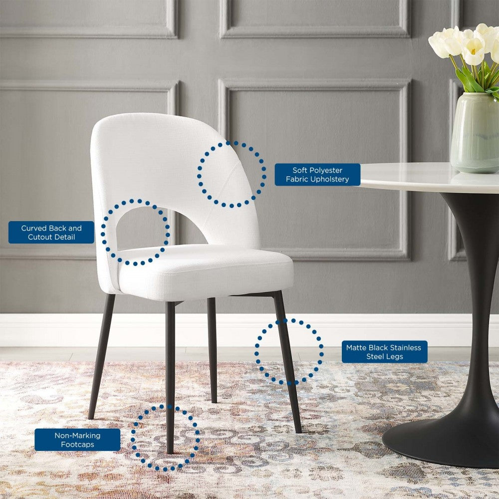 Rouse Upholstered Fabric Dining Side Chair, Black White
