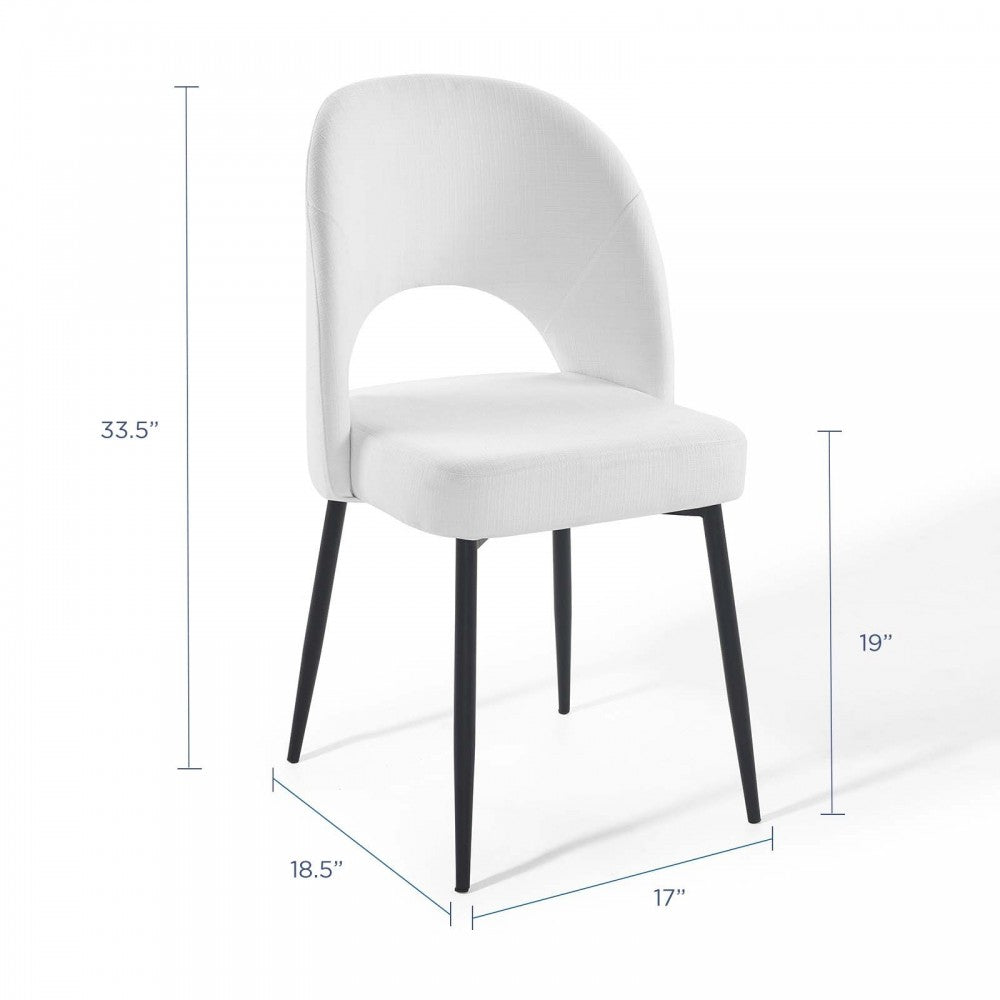 Rouse Upholstered Fabric Dining Side Chair, Black White