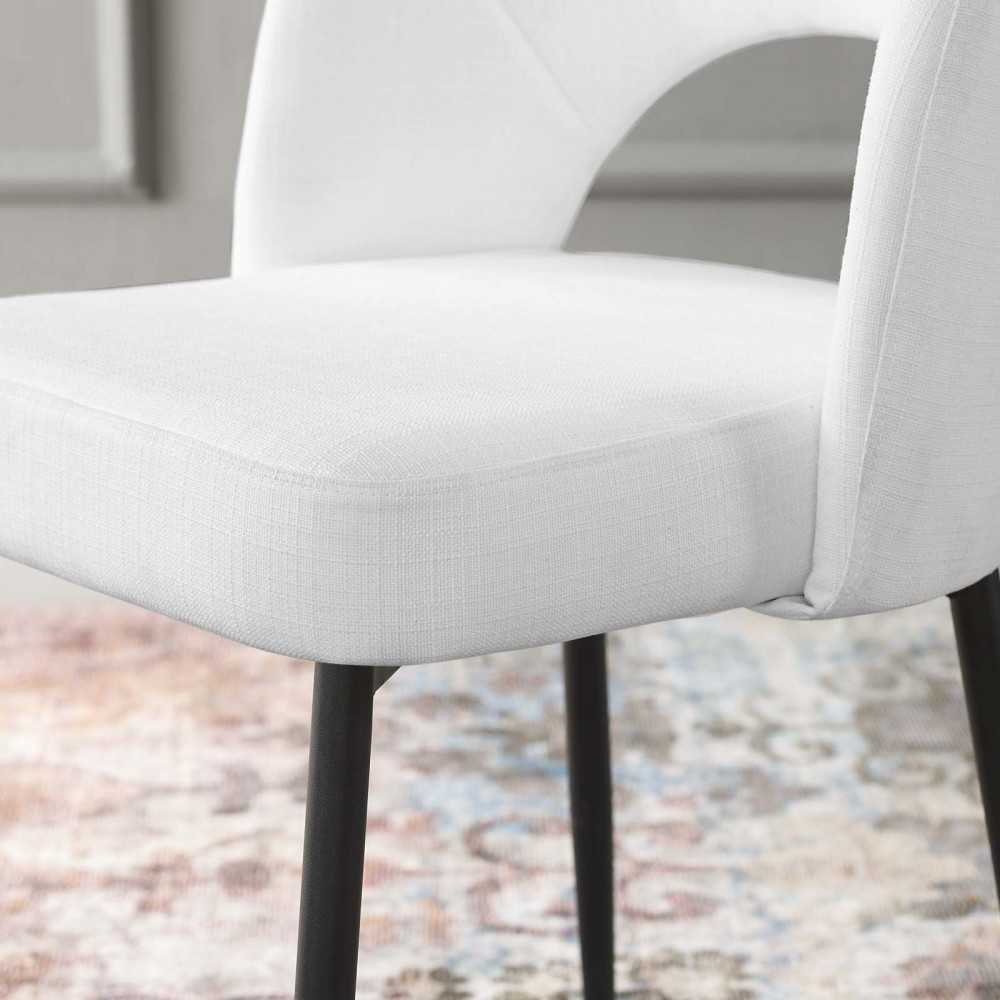 Rouse Upholstered Fabric Dining Side Chair, Black White