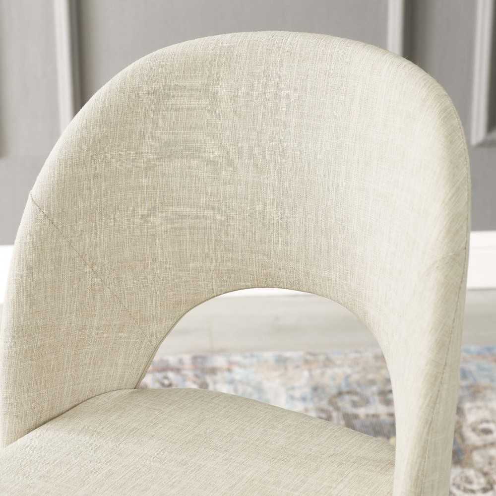 Rouse Upholstered Fabric Dining Side Chair, Black Beige