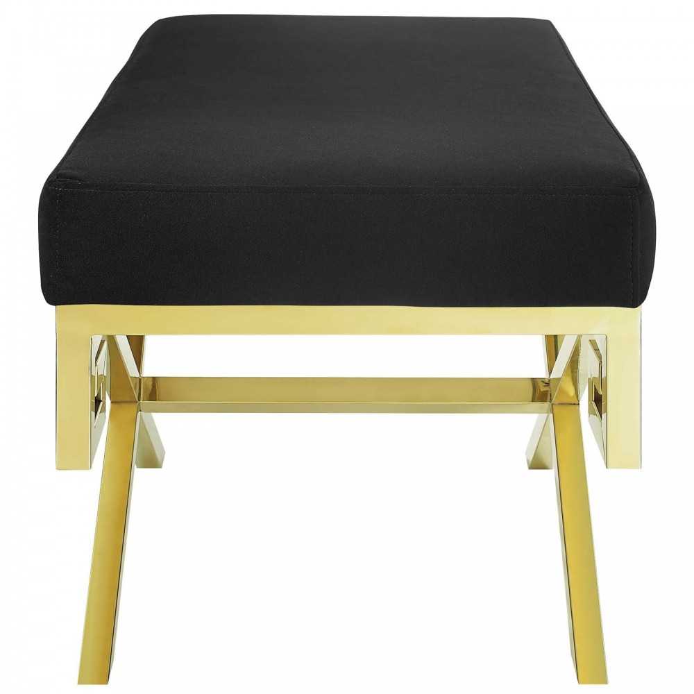 Rove Velvet Performance Velvet Bench, Gold Black