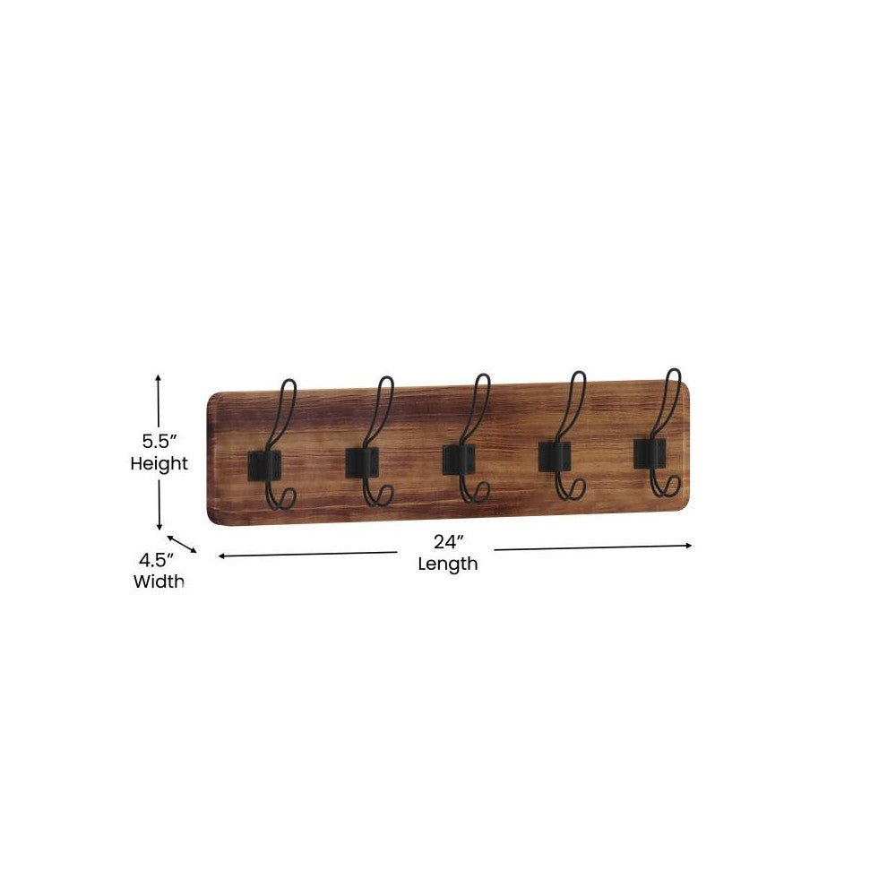 Rustic Brown Wall Coat Rack