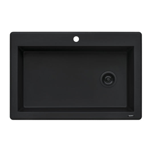 Ruvati 33 x 22 inch Granite Composite Kitchen Sink - Midnight Black