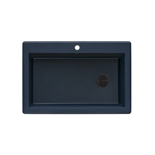 Ruvati 33 x 22 inch Topmount Granite Composite Kitchen Sink - Catalina Blue